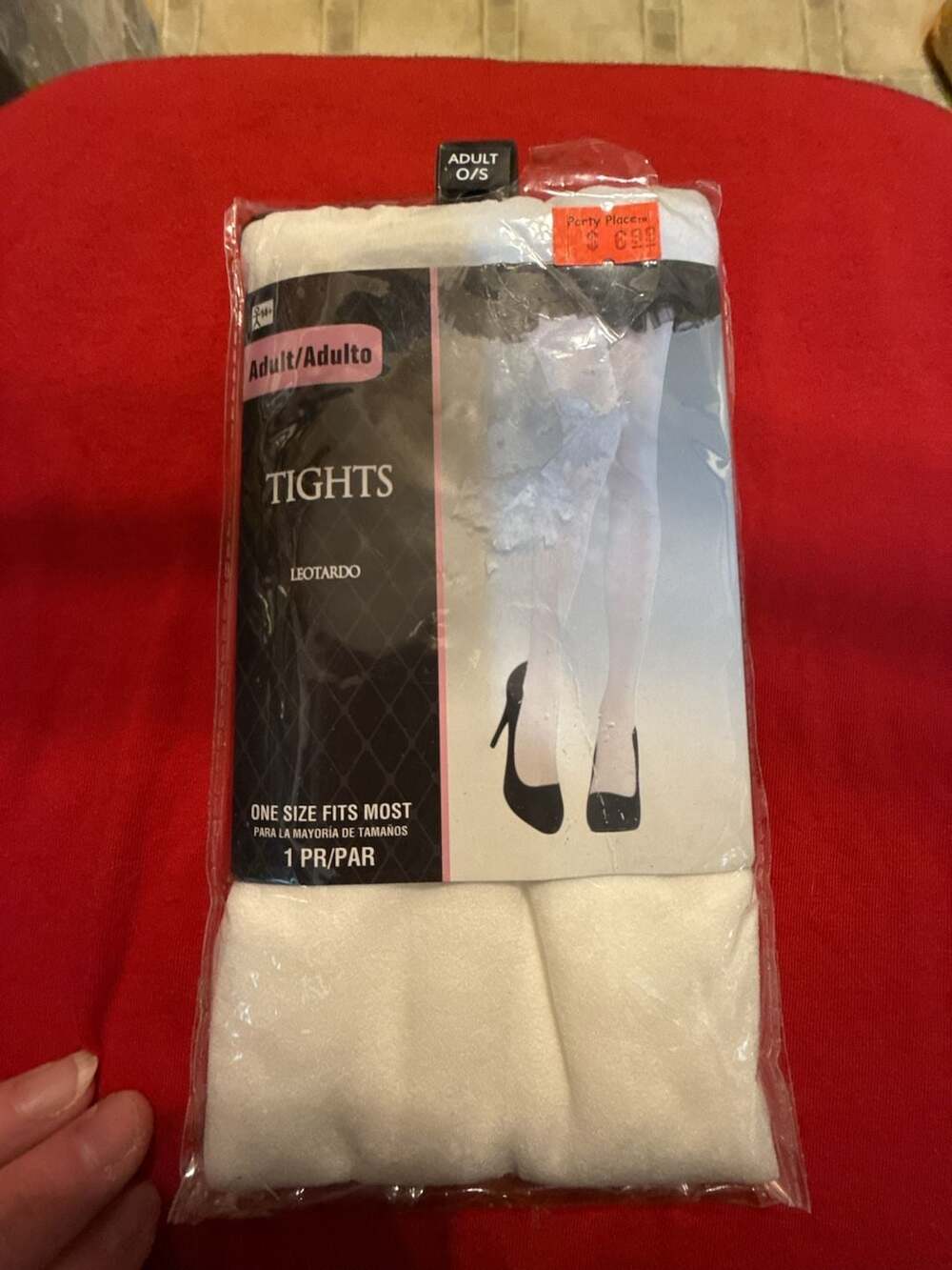 Amscan Adult Standard White Opaque Tights 1 Pair One Size